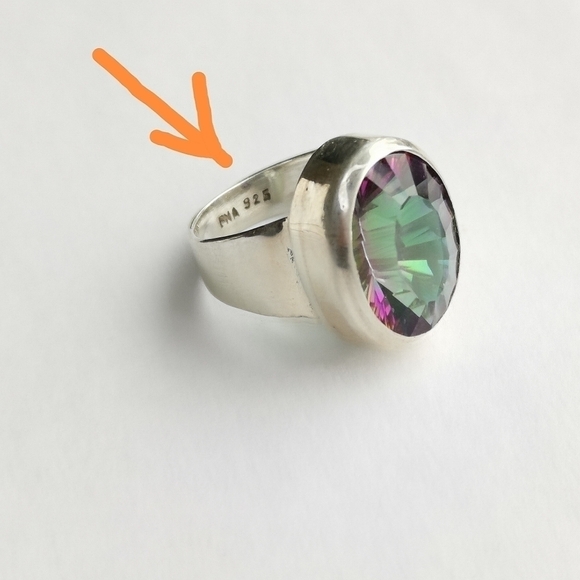 NWT Large 8ct Mystic Topaz Ring in Sterling Silver size 7 - Picture 3 of 7